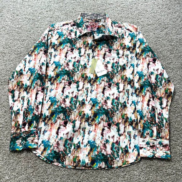NWT Robert Graham Men's XL Multicolor Hidden Depth Button Down Long Sleeve Shirt - Picture 2 of 10